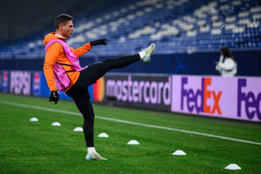 GELSENKIRCHEN, GERMANY - 21 JANUARY, 2025: Georgiy Sudakov, Georgiy Sudakov - The UEFA Champions League football match between FC Shakhtar Donetsk and Stade Brestois 29 at Veltins Arena. clipart