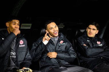 FRANKFURT, GERMANY - 23 JANUARY, 2025: Jean-Matteo Bahoya - Frankfurt Stadyumu 'nda SG Eintracht Frankfurt ve Ferencvarosi TC arasında oynanan UEFA Avrupa Ligi maçı.