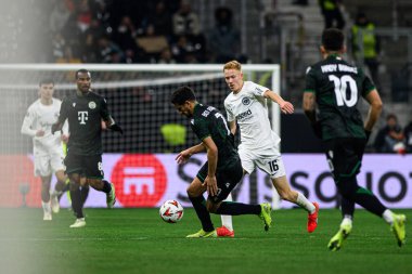 FRANKFURT, GERMANY - 23 JANUARY, 2025: Hugo Larsson - Frankfurt Stadyumu 'nda SG Eintracht Frankfurt ve Ferencvarosi TC arasında oynanan UEFA Avrupa Ligi maçı.