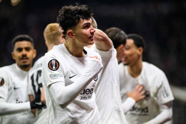 FRANKFURT, GERMANY - 23 JANUARY, 2025: Can Uzun - SG Eintracht Frankfurt ve Ferencvarosi TC arasında oynanan UEFA Avrupa Ligi maçı.