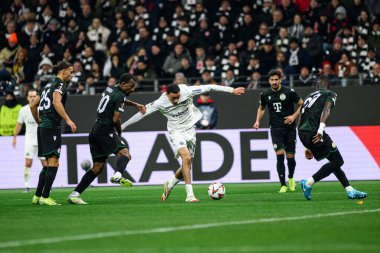 FRANKFURT, GERMANY - 23 JANUARY, 2025: Hugo Ekitike - The UEFA Europa League football match between SG Eintracht Frankfurt and Ferencvarosi TC at Frankfurt Stadion. clipart