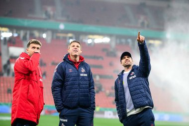 LEVERKUSEN, GERMANY - 5 Şubat 2025: - Bayena 'da Almanya Kupası (DFB Pokal) Bayer 04 Leverkusen 1. FC Koeln' e karşı.
