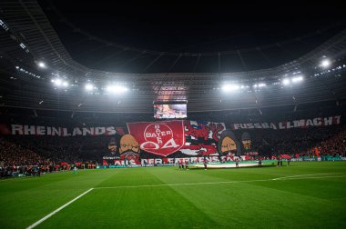 LEVERKUSEN, GERMANY - 5 Şubat 2025: - Bayena 'da Almanya Kupası (DFB Pokal) Bayer 04 Leverkusen 1. FC Koeln' e karşı.