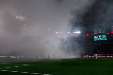 LEVERKUSEN, GERMANY - 5 Şubat 2025: - Bayena 'da Almanya Kupası (DFB Pokal) Bayer 04 Leverkusen 1. FC Koeln' e karşı.