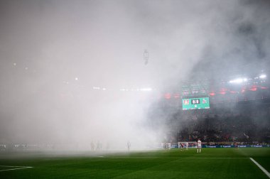 LEVERKUSEN, GERMANY - 5 Şubat 2025: - Bayena 'da Almanya Kupası (DFB Pokal) Bayer 04 Leverkusen 1. FC Koeln' e karşı.