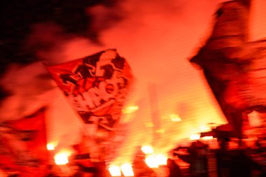 LEVERKUSEN, GERMANY - 5 Şubat 2025: - Bayena 'da Almanya Kupası (DFB Pokal) Bayer 04 Leverkusen 1. FC Koeln' e karşı.