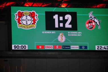 LEVERKUSEN, GERMANY - 5 Şubat 2025: - Bayena 'da Almanya Kupası (DFB Pokal) Bayer 04 Leverkusen 1. FC Koeln' e karşı.