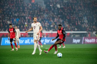 LEVERKUSEN, GERMANY - 15 Şubat 2025: Harry Kane, FC Bayer 04 Leverkusen-FC Bayern Muenchen maçı Bayena 'da