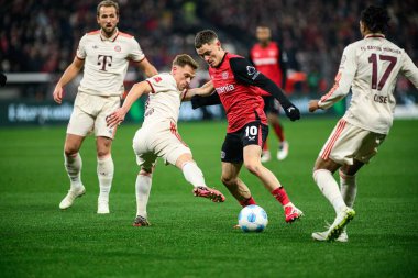 LEVERKUSEN, GERMANY - 15 Şubat 2025: Florian Wirtz, The Bundesliga maçı Bayer 04 Leverkusen 'e karşı Bayern Muenchen Bayarena' da