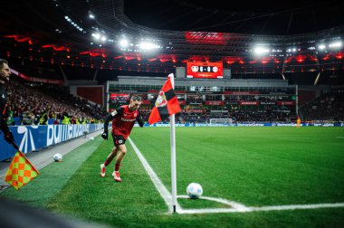 LEVERKUSEN, GERMANY - 15 Şubat 2025: Florian Wirtz, The Bundesliga maçı Bayer 04 Leverkusen 'e karşı Bayern Muenchen Bayarena' da