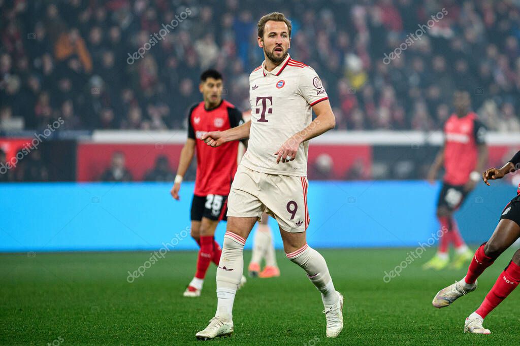 LEVERKUSEN, GERMANY - 15 FEBRUARY, 2025: Harry Kane, The Bundesliga match FC Bayer 04 Leverkusen vs FC Bayern Muenchen at BayArena