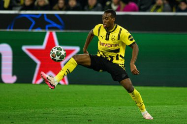 DORTMUND, GERMANY - 19 Şubat 2025: Jamie Gittens - UEFA Şampiyonlar Ligi Borussia Dortmund - Iduna Parkı 'nda Lisboa Sinyali. 