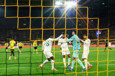 DORTMUND, GERMANY - 19 Şubat 2025: Rui Silva - UEFA Şampiyonlar Ligi Borussia Dortmund - Iduna Parkı 'nda Lisboa Sinyali. 