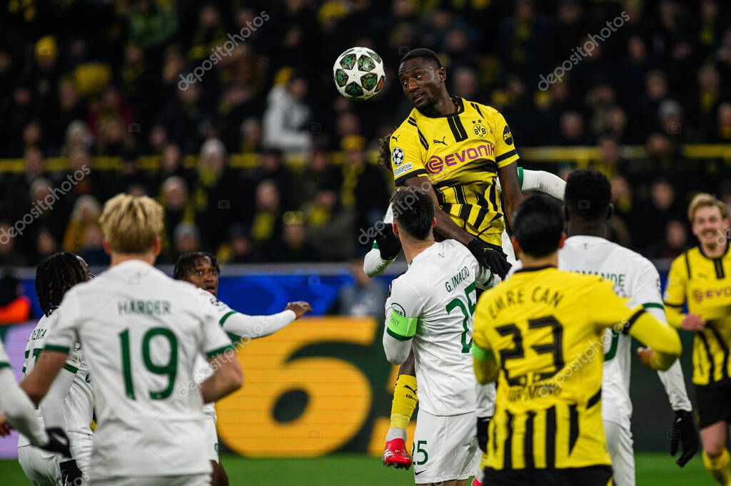 DORTMUND, GERMANY - 19 FEBRUARY, 2025: Serhou Guirassy - The match UEFA Champions League Borussia Dortmund vs. Sporting Lisboa at Signal Iduna Park.
