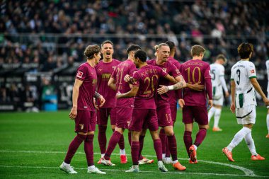 MOENCHENGLADBACH, GERMANY - 22 Şubat 2025: Alexis Claude-Maurice - Bundesliga Borussia Moenchengladbach FC Augsburg 'a karşı Borussia Park' ta oynanan futbol maçı.