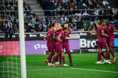 MOENCHENGLADBACH, GERMANY - 22 Şubat 2025: Alexis Claude-Maurice - Bundesliga Borussia Moenchengladbach FC Augsburg 'a karşı Borussia Park' ta oynanan futbol maçı.