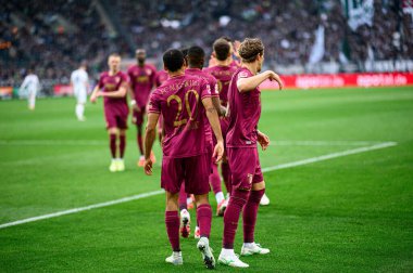 MOENCHENGLADBACH, GERMANY - 22 Şubat 2025: Alexis Claude-Maurice - Bundesliga Borussia Moenchengladbach FC Augsburg 'a karşı Borussia Park' ta oynanan futbol maçı.