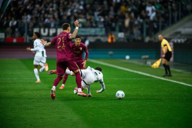 MOENCHENGLADBACH, GERMANY - 22 Şubat 2025: Phillip Tietz - Bundesliga Borussia Moenchengladbach FC Augsburg 'a karşı Borussia Park' ta oynanan futbol maçı.