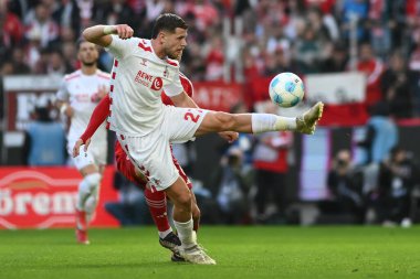 COLOGNE, GERMANY - 23 Şubat 2025: + - Rhein Enerji Stadyumu 'nda 2.Bundesliga 1.FC Koeln-Fortuna Duesseldorf 1895 futbol karşılaşması.