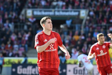 COLOGNE, GERMANY - 23 Şubat 2025: Isak Bergmann Johannesson - 2.Bundesliga 1.FC Koeln-Fortuna Duesseldorf 1895 Rhein Energie Stadyumu 'nda oynanan futbol maçı.