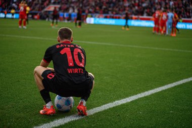 LEVERKUSEN, ALMANY - 5 EKİM, 2024: Florian Wirtz, Bundesliga, maç 2. Bayer 04 Leverkusen, Bayarena 'da Holstein Kiel' e karşı.