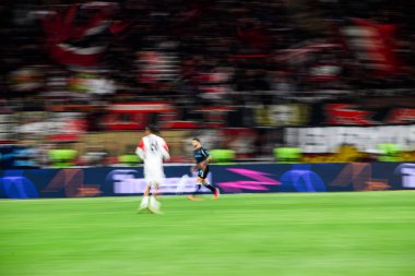 FRANKFURT, GERMANY - 1 Mart 2025: Mario Hermoso - Bundesliga maçı Eintracht Frankfurt FC Bayer 04 Leverkusen 'e karşı Deutsche Bank Park. 