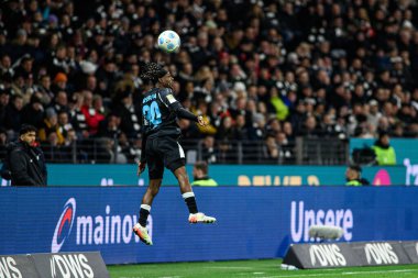 FRANKFRT, GERMANY - 1 Mart 2025: Jeremie Frimpong - Deutsche Park 'ta Eintracht Frankfurt-FC Bayer 04 Leverkusen maçı. 