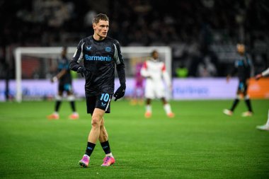 FRANKFRT, GERMANY - 1 Mart 2025: Florian Wirtz - Bundesliga maçı Eintracht Frankfurt FC Bayer 04 Leverkusen 'e karşı Deutsche Park' ta. 