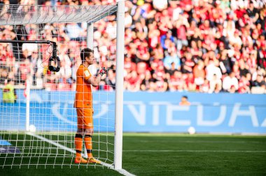 LEVERKUSEN, ALMANY - 8 Mart 2025: Lukas Hradecky - Bundesliga, maç 25. Bayer Leverkusen, Bayarena 'da Werder Bremen' e karşı.
