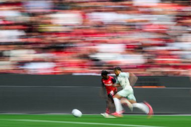 LEVERKUSEN, ALMANY - 8 Mart 2025 Jeremie Frimpong - Bundesliga, maç 25. Bayer Leverkusen, Bayarena 'da Werder Bremen' e karşı.