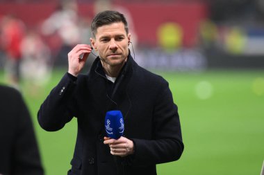 LEVERKUSEN, GERMANY - 11 Mart 2025: Xabi Alonso - Bayer 04 Leverkusen ile Bayena Bayern Münih arasındaki UEFA Şampiyonlar Ligi maçı.