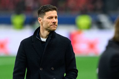 LEVERKUSEN, GERMANY - 11 Mart 2025: Xabi Alonso - Bayer 04 Leverkusen ile Bayena Bayern Münih arasındaki UEFA Şampiyonlar Ligi maçı.