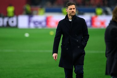 LEVERKUSEN, GERMANY - 11 Mart 2025: Xabi Alonso - Bayer 04 Leverkusen ile Bayena Bayern Münih arasındaki UEFA Şampiyonlar Ligi maçı.