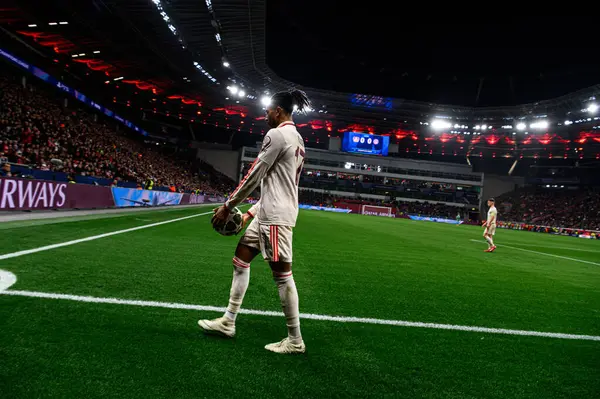 LEVERKUSEN, GERMANY - 11 Mart 2025: Michael Olise - Bayena 'da Bayer 04 Leverkusen FC Bayern Münih' e karşı UEFA Şampiyonlar Ligi futbol maçı.