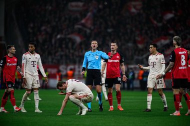 LEVERKUSEN, GERMANY - 11 Mart 2025: Slavko Vinciç - Bayer 04 Leverkusen ile Bayarena 'da FC Bayern Münih arasındaki UEFA Şampiyonlar Ligi maçı.