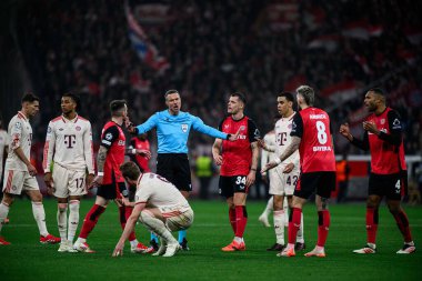 LEVERKUSEN, GERMANY - 11 Mart 2025: Slavko Vinciç - Bayer 04 Leverkusen ile Bayarena 'da FC Bayern Münih arasındaki UEFA Şampiyonlar Ligi maçı.