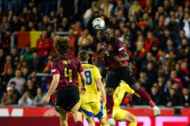 GENK, BELGIUM - 23 Mart 2025: Romelu Lukaku - UEFA Uluslar Ligi Belçika - Cegeka Arena 'da Ukrayna.
