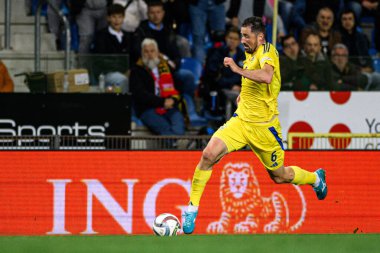 GENK, BELGIUM - 23 Mart 2025: Ivan Kaliuzhnyi - UEFA Uluslar Ligi Belçika Futbol Maçı - Cegeka Arena 'da Ukrayna.
