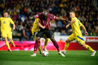GENK, BELGIUM - 23 Mart 2025: Romelu Lukaku - UEFA Uluslar Ligi Belçika - Cegeka Arena 'da Ukrayna.