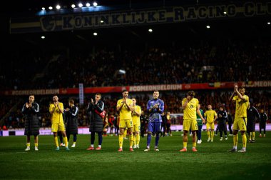 GENK, BELGIUM - 23 Mart 2025 UEFA Uluslar Ligi Belçika - Cegeka Arena 'daki Ukrayna futbol karşılaşması.