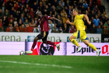 GENK, BELGIUM - 23 Mart 2025: Romelu Lukaku - UEFA Uluslar Ligi Belçika - Cegeka Arena 'da Ukrayna.