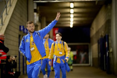 GENK, BELGIUM - 23 Mart 2025: Andriy Yarmolenko - UEFA Uluslar Ligi Belçika Futbol Maçı - Cegeka Arena 'da Ukrayna.