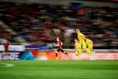GENK, BELGIUM - 23 Mart 2025: Hans Vanaken - UEFA Uluslar Ligi Belçika Futbol Maçı - Cegeka Arena 'da Ukrayna.