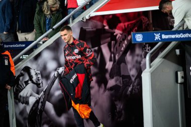 LEVERKUSEN, ALMANY - 28 Mart 2025: Matej Kovar - Bundesliga, maç 27. Bayer Leverkusen, Bayarena 'da Bochum' a karşı.
