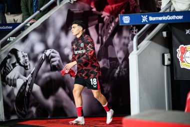 LEVERKUSEN, ALMANY - 28 Mart 2025: Alejo Sarco - Bundesliga, maç 27. Bayer Leverkusen, Bayarena 'da Bochum' a karşı.