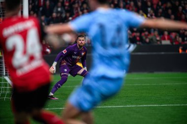 LEVERKUSEN, ALMANY - 28 Mart 2025: Timo Horn - Bundesliga, maç 27. Bayer Leverkusen, Bayarena 'da Bochum' a karşı.