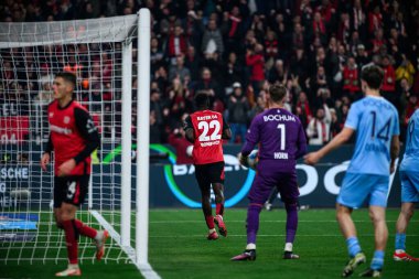 LEVERKUSEN, ALMANY - 28 Mart 2025 Victor Boniface - Bundesliga, maç 27. Bayer Leverkusen, Bayarena 'da Bochum' a karşı.