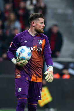 LEVERKUSEN, ALMANY - 28 Mart 2025: Timo Horn - Bundesliga, maç 27. Bayer Leverkusen, Bayarena 'da Bochum' a karşı.