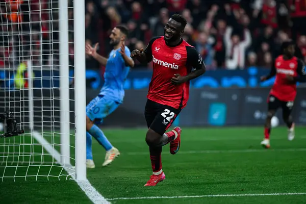 LEVERKUSEN, ALMANY - 28 Mart 2025 Victor Boniface - Bundesliga, maç 27. Bayer Leverkusen, Bayarena 'da Bochum' a karşı.