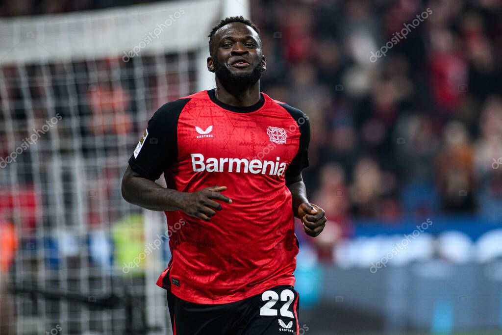 LEVERKUSEN, GERMANY - 28 MARCH, 2025: Victor Boniface - Bundesliga, matchday 27. The match Bayer Leverkusen vs. Vlf Bochum at BayArena